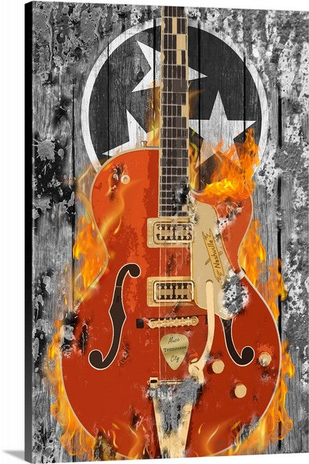 Nashville Guitar- Flames